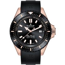 Edox 80120-37RNNCA-NIR Skydiver Neptunian Montre Homme 44mm 100ATM