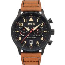 AVI-8 AV-4088-03 Carey Dual Time Montre Homme 44mm 5ATM