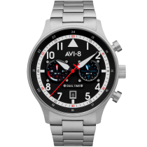 AVI-8 AV-4088-11 Carey Dual Time Montre Homme 44mm 5ATM