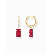 Thomas Sabo CR726-414-10 Créole simple en or avec Ours d'Or rouge Femme