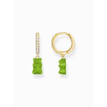 Thomas Sabo CR726-414-6 Créole simple en or avec Ours d'Or vert Femme