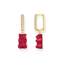 Thomas Sabo CR727-414-10 Créole simple dorée avec Ours d'Or rouge en version midi pour femmes