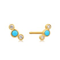 ANIA HAIE Clous d'oreille Terquoise & Sapphire Gold 14K EAU001-11YG