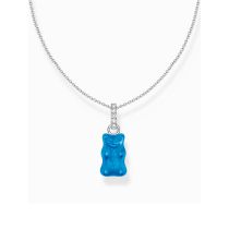 Thomas Sabo KE2209-052-1-L45V Chaîne argentée avec pendentif Ours d'Or bleu Femme