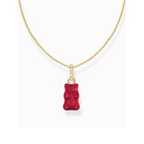 Thomas Sabo KE2209-414-10-L45 Chaîne plaquée or avec pendentif Ours d'Or rouge Femme