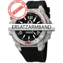 Rothenschild Bracelet de rechange Silicone RS-1110 u. RS-1111 noir boucle argentée