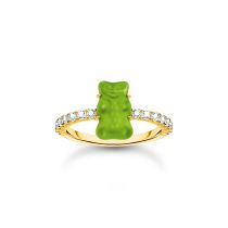 Thomas Sabo TR2459-414-6-54 Bague en or avec Ours d'Or vert Femme